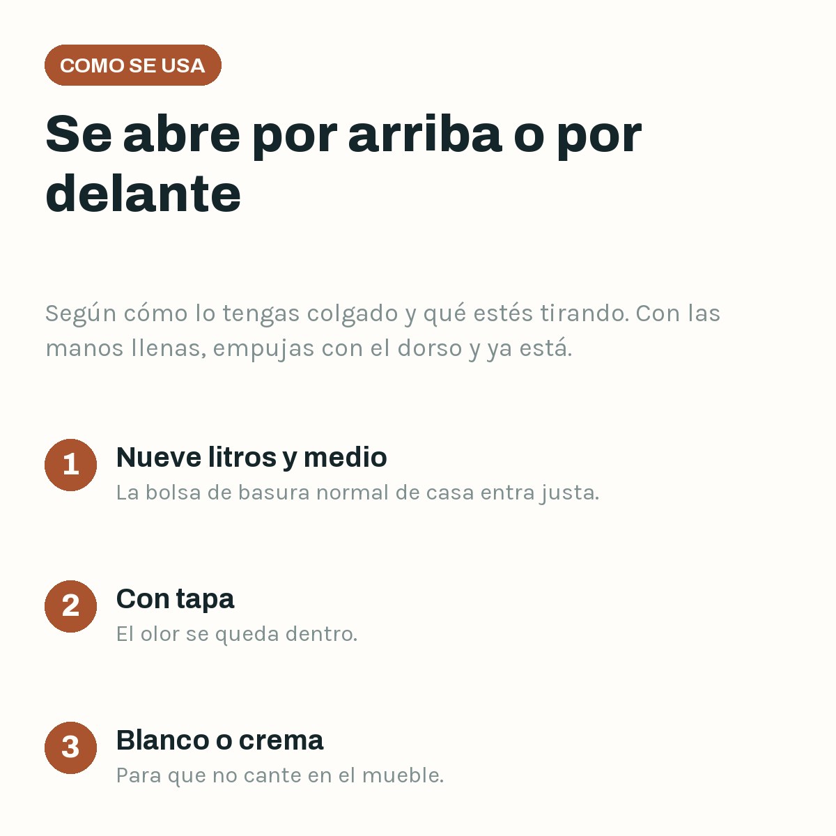 Alba - Papelera colgante de cocina 9,7 L