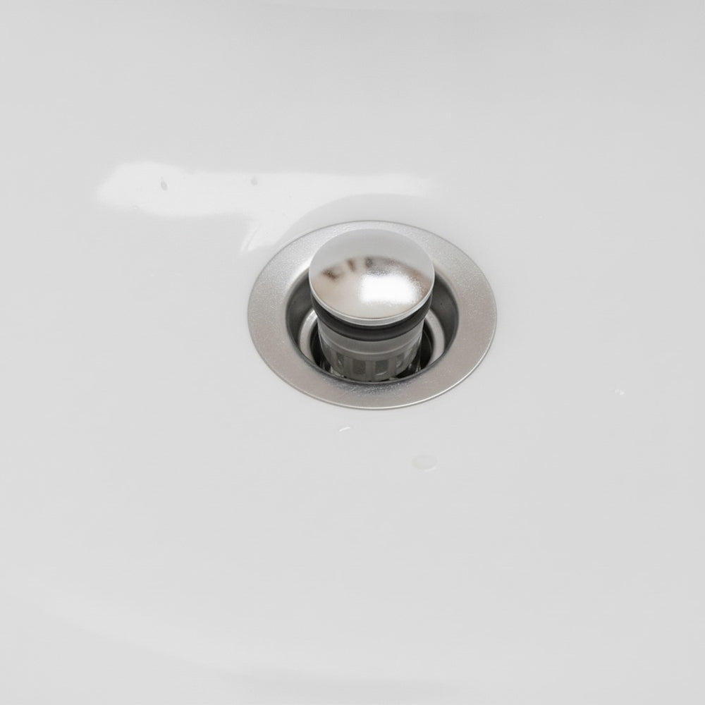 Después: El desagüe del lavabo