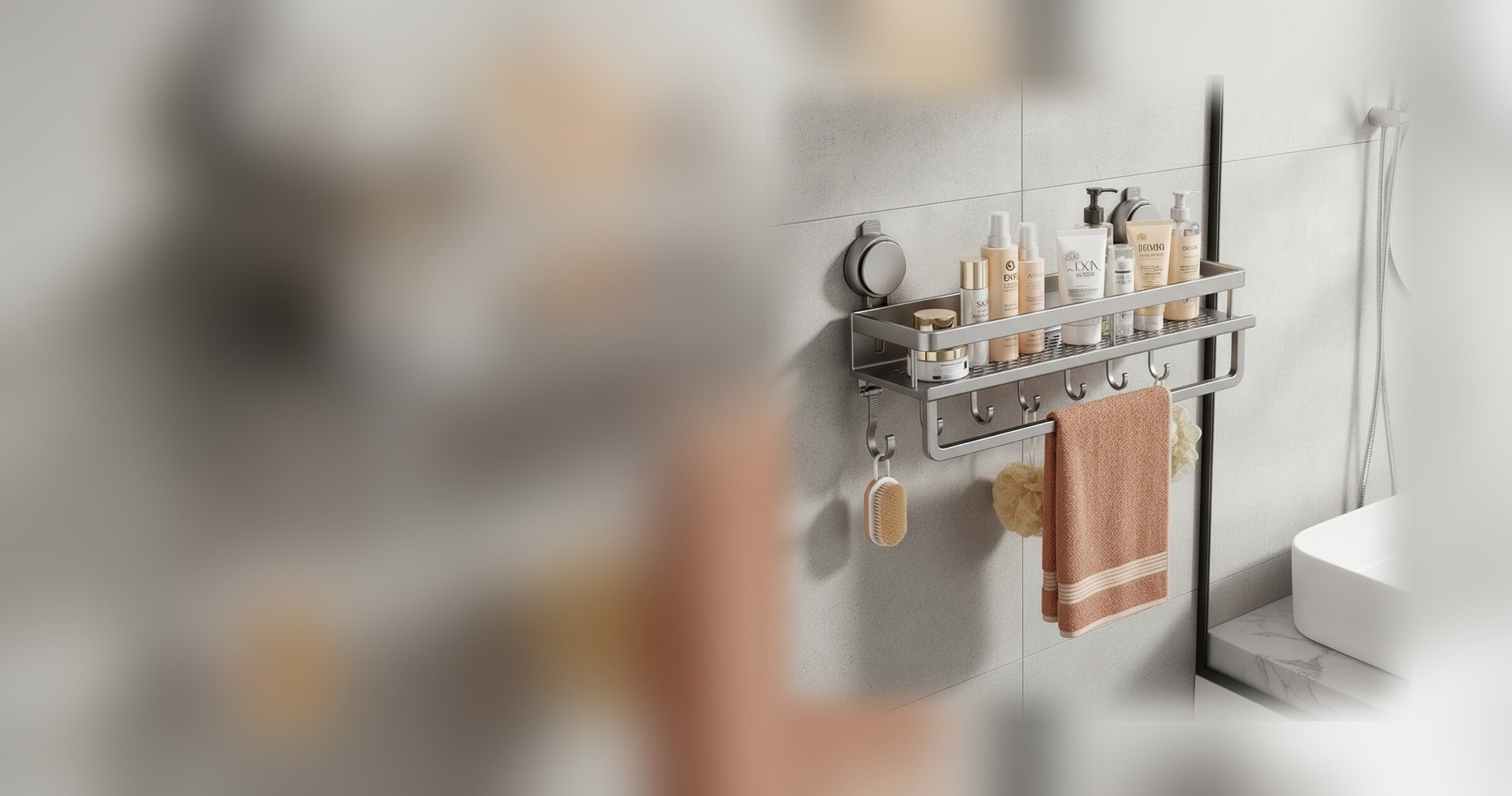 Clara - Estante de baño con ventosa
