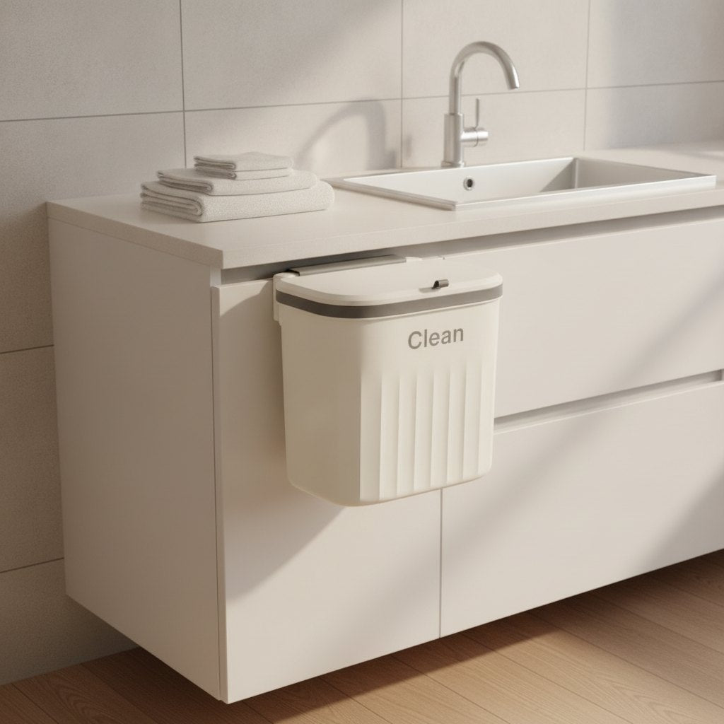 En el mueble del baño